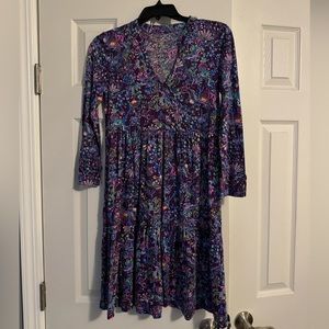 Lilly Pullitzer Three-Quarter Sleeve Alaina Dress Purple Berry Print New w/Tag